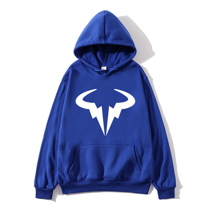 

2021 New Fashion Printed Fleece Hip Hop Hoodie Casual Men' Big Yards Sweatshirts Rafaels Nadal Natto Bull Hoodies Pullover 7J3D, Red