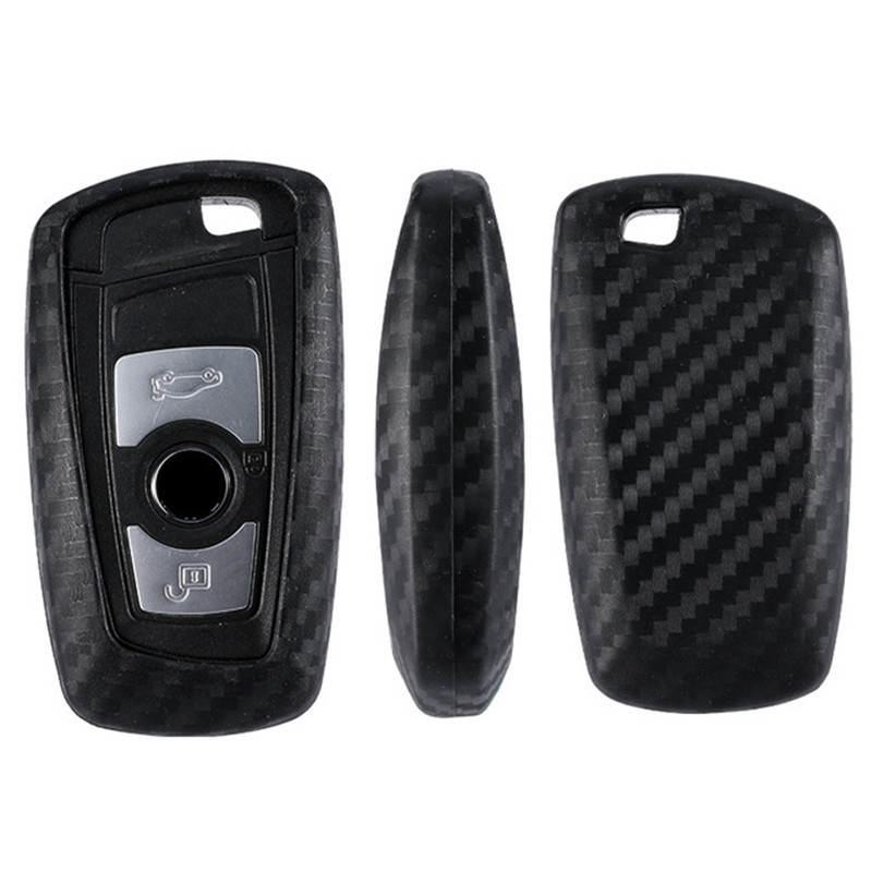 

Carbon Fiber Pattern Silicone Key Cover Case Keychain For BMW 520 525 730li 740 118 320i 1 3 5 7 Series X3 X4 M3 M4 M5