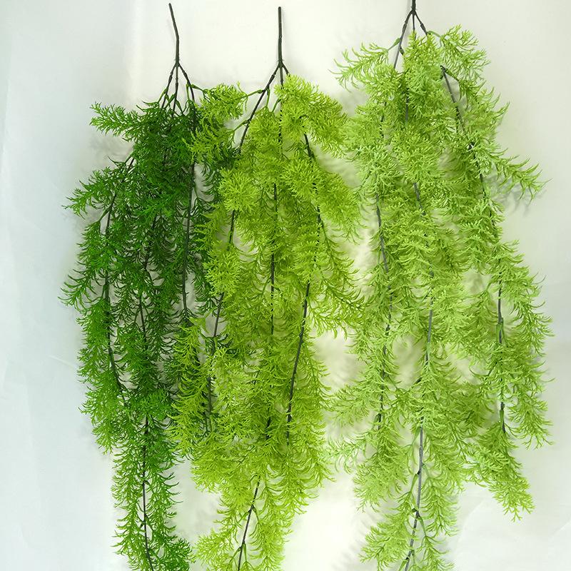 

Artificial moss green plant rattan snapdragon grass plant wall rattan plastic water grass home wedding party decor, White