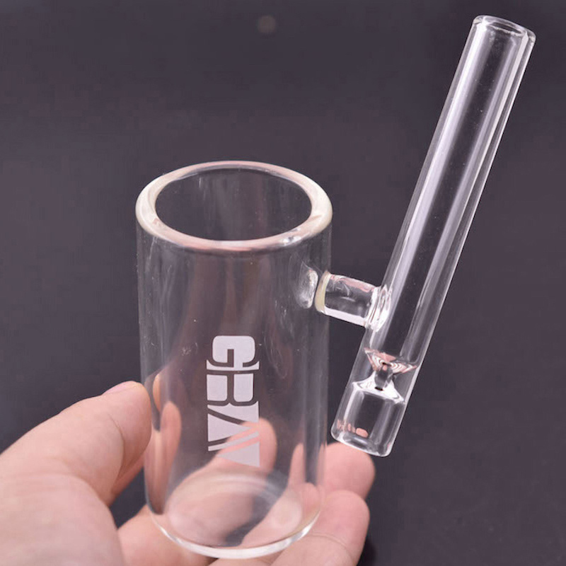 

thick pyrex glass one hitter pipe glass steam rolling paper filter pipes cigarette hand pipe with drink cup