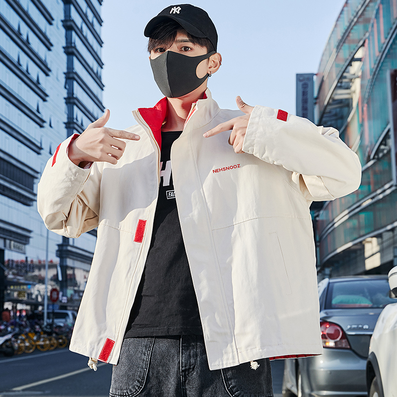 

2021 Brand Men Clothing New Fall Winter Jacket Warm Clothes Korean Style Plus Size Long Sleeve Fashion Windbreaker Hip Hop Tops 7evw, Khaki