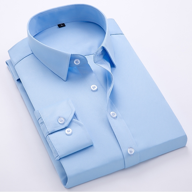 Special price - spring and autumn new long sleeve simple fashion trend business casual men&#039;s shirt-image-707034052
