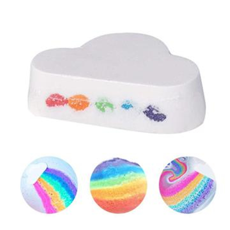 

Moisturizing Natural Skin Care Cloud Rainbow Bath Salt Exfoliating Moisturizing Bubble Bath Bombs Ball Essential Supplies