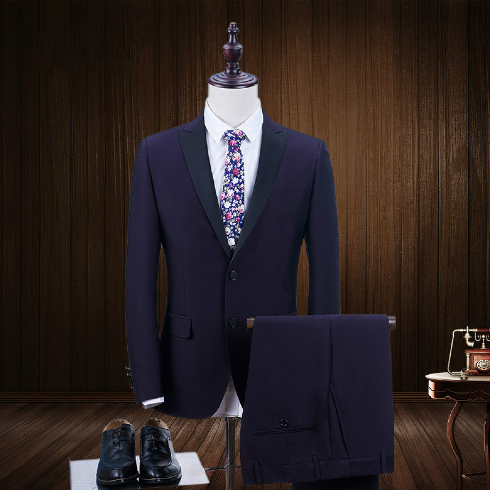 

2021 Autumn for Men Version Color Two Piece Single Breasted Groom Wedding Terno Masculino Suit Nmka, Purple