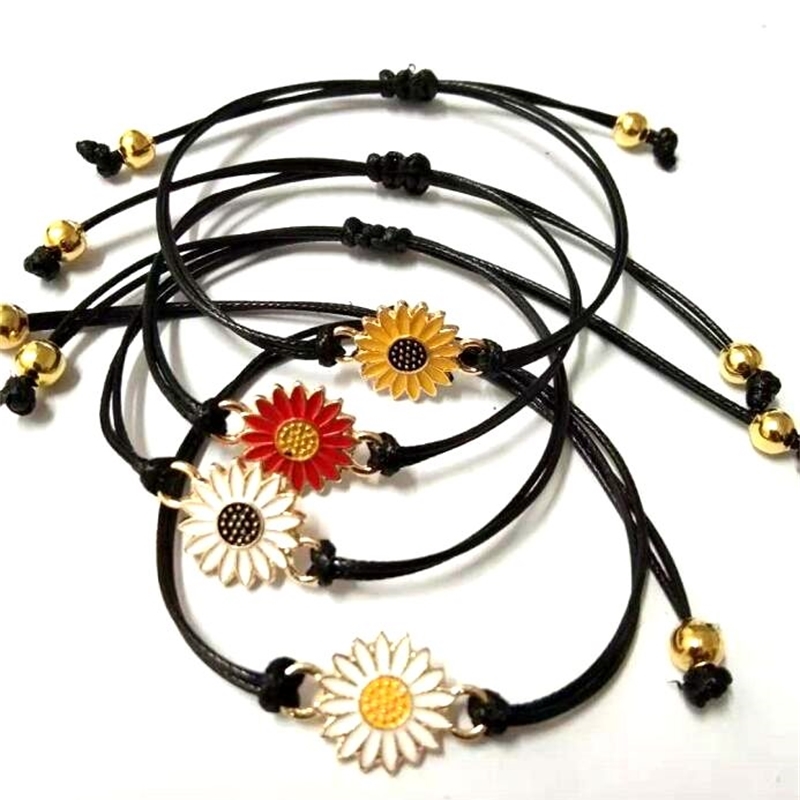 

Vintage Designer Bracelets Gold Sunflower Quote Bracelet Pinky Promise Jewelry Women