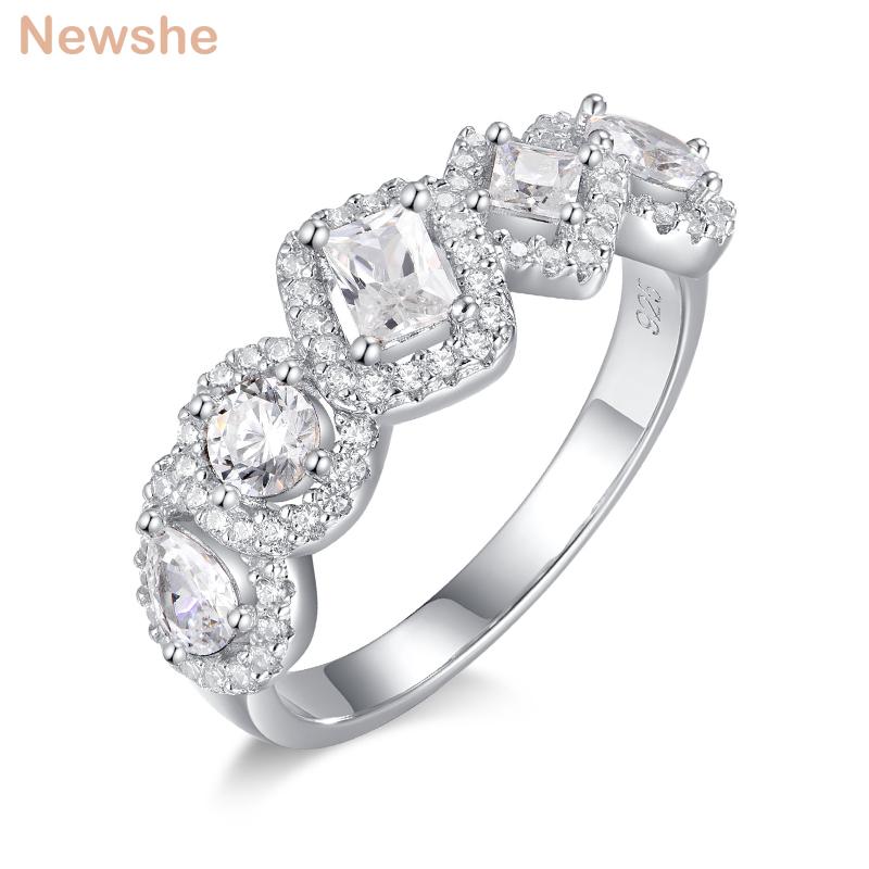 

Cluster Rings She Sold 925 Sterling Silver Irregular White Cubic Zirconia Wedding Engagement Ring For Women Unique Jewelry Gift BR1089, Golden;silver