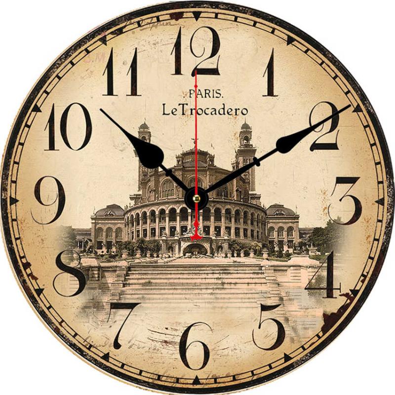 

Retro Vintage Wall Clock for Home Decor Wall Art Non Tickiing clock Retro Creative Train Frameless Decor Gift Large