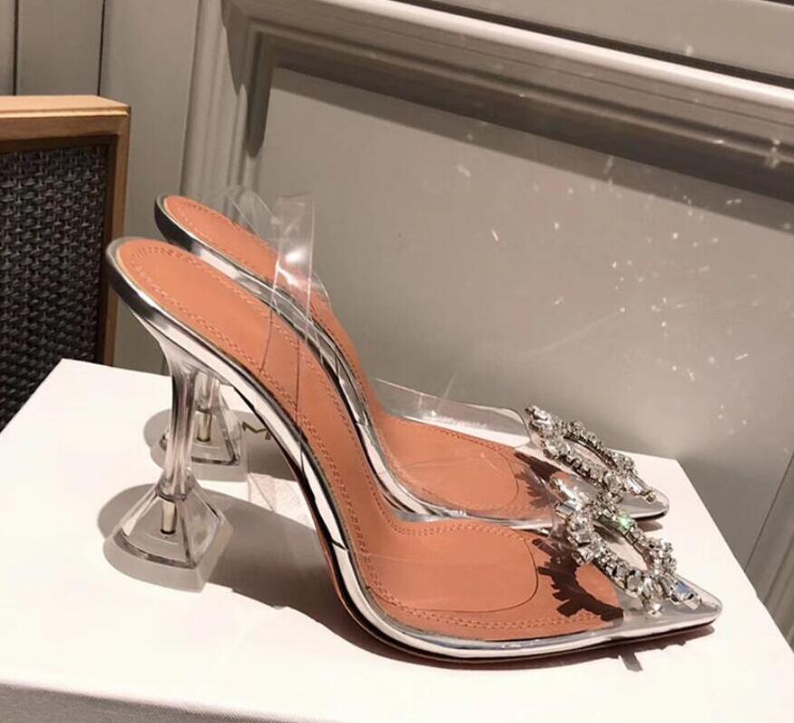 

Perfect Official Quality Amina Shoes Begum Crystal-embellished Pvc Slingback Pumps Muaddi Restocks Begum Pvc Slingbacks 5cm High Heel