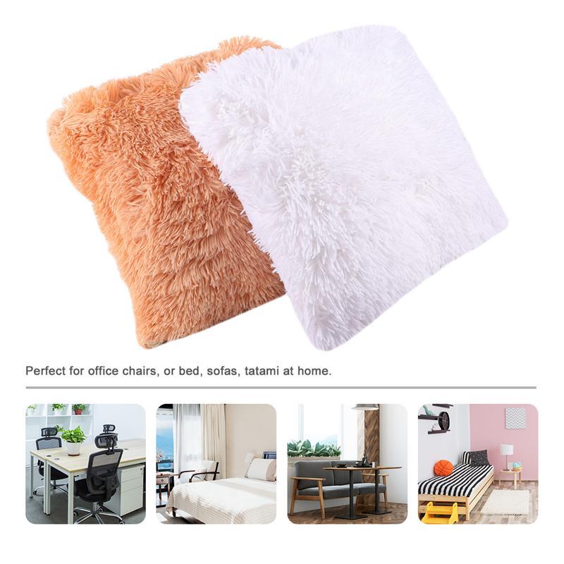 

Seat Cushions 2Pcs Pillow Cover Washable Plush Cushion Soft Pillowcase Sofa