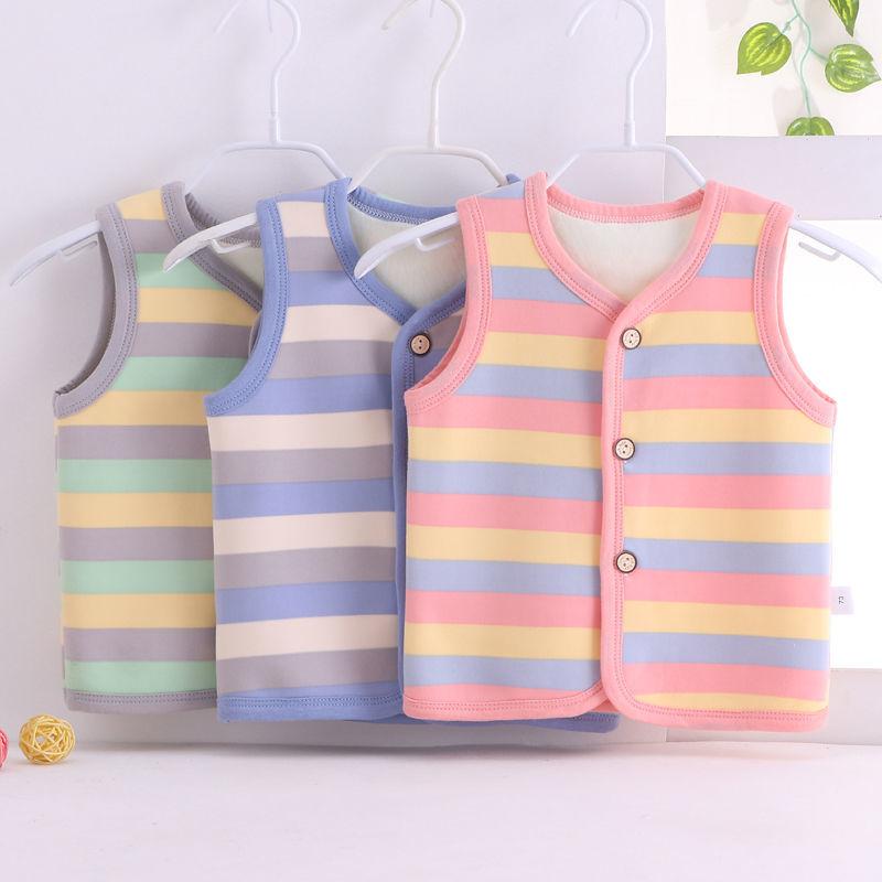 

Jackets Baby Girls Thickened Warm Vest Cardigan Kids Tank Top Plush Coat Autumn Winter Toddler Casual Outwear A122, Blue;gray