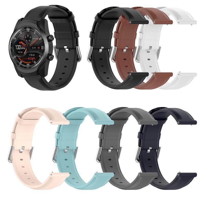 

Watch Bands High Grade Soft Genuine Leather Durable Wrist Strap Suitable For Ticwatch Pro 3 2021/GTX/E2/S2 Fashion Replacement