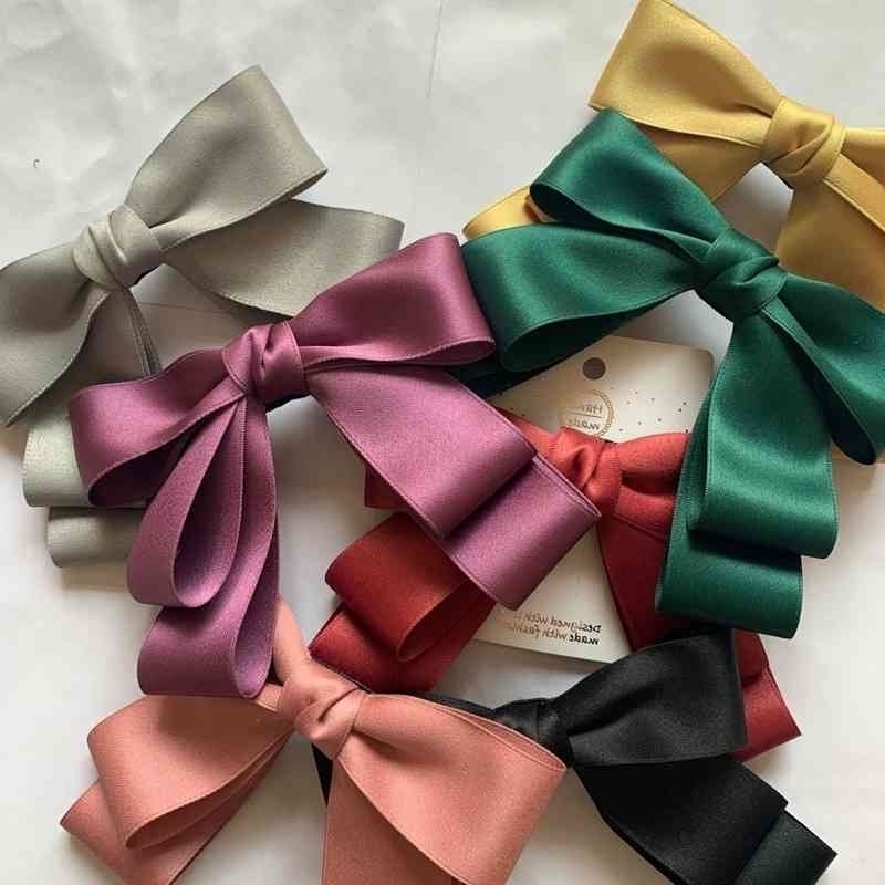 

Chaoyue's same bow Yang hairpin female Korean ribbon long tail streamer top clip net red girl hair ornament