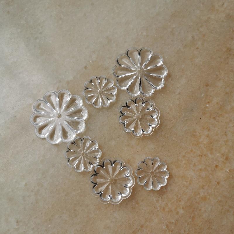 

Clear Crystal Rosettle Beads Chrysanthemum Shape Glass Chandelier Parts For Curtain DIY Decorat lighting accessories