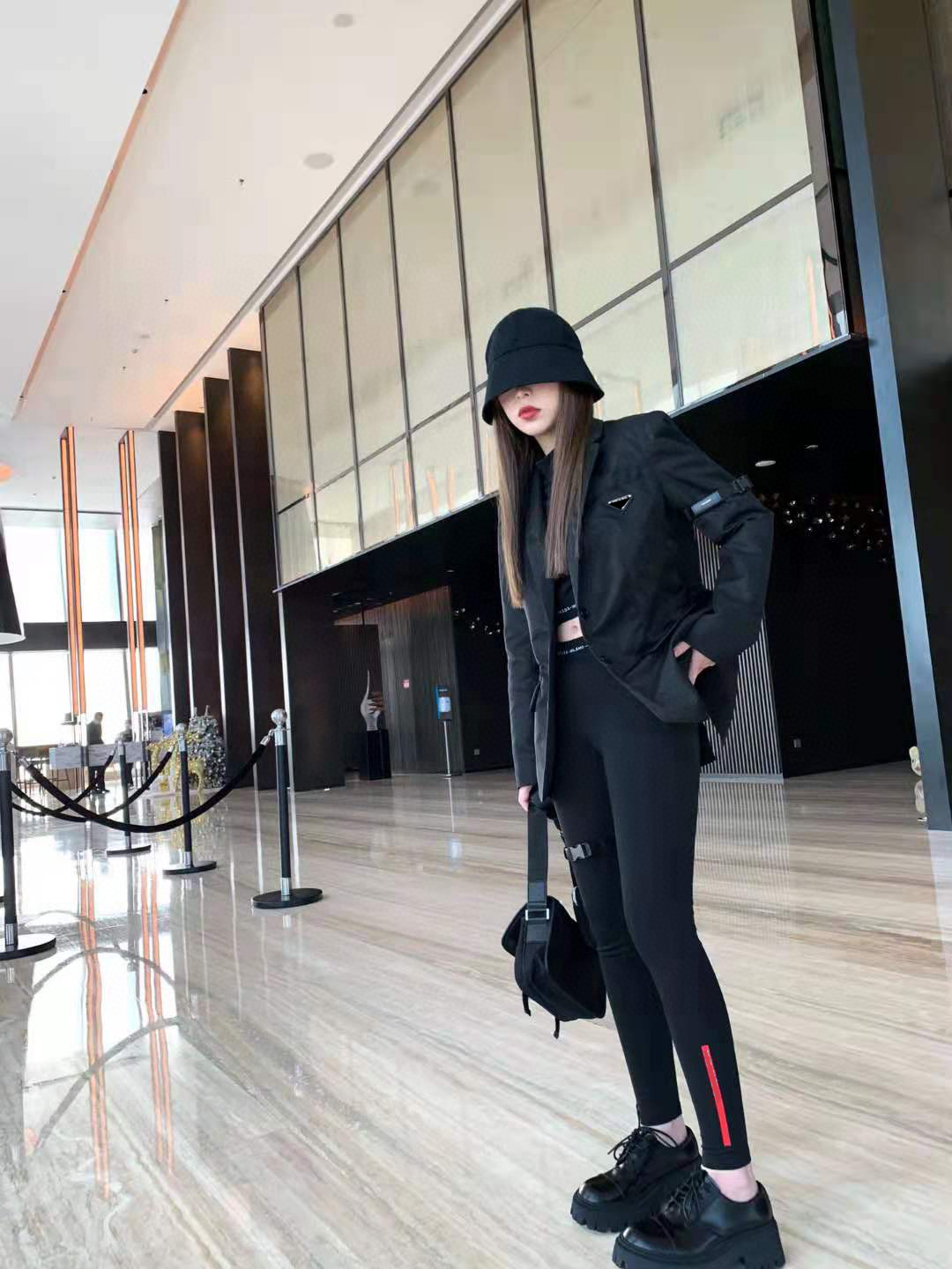 

Womens Blazers Jackets Striped Budge Pattern Long Sleeves Lady Slim Shirts Lapel Neck With Button Sleeves Belt Workplace Women Tops, Black;brown