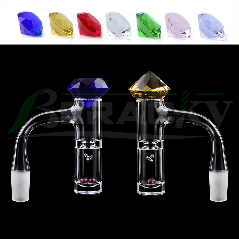 

Beracky Full Weld Auto Highbrid Tourbillon Smoking Quartz Banger With Diamond Glass Cap Ruby Terp Pearls 20mmOD Beveled Edge Seamless Nails