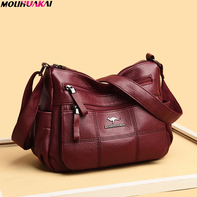 

Evening Bags Genuine Brand Leather Sac Luxury Handbags Purse Women Designer Shoulder Crossbody Messenger Female 2021 Waterproof Bag, Black