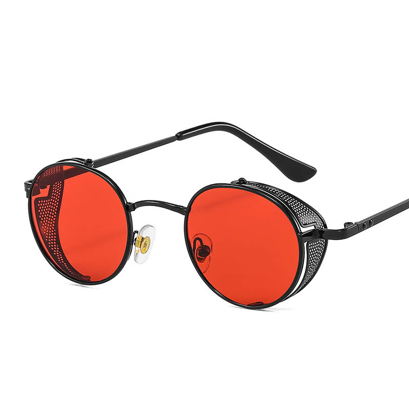 

2020 New Fashion Fashion Round Goggles Candy Color Lens Sun Glasses Metal Frame Sunshade Glasses Travel Eyeglasses ESOT8034