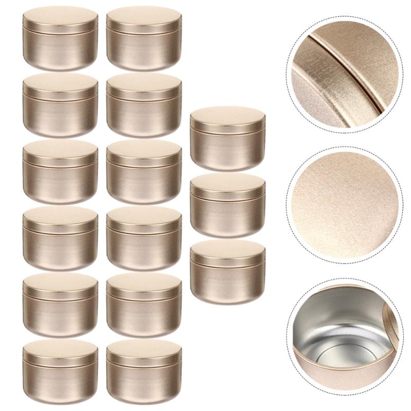 

Candles 24 Pcs Round Candle Jars Storage Container Aluminum Making