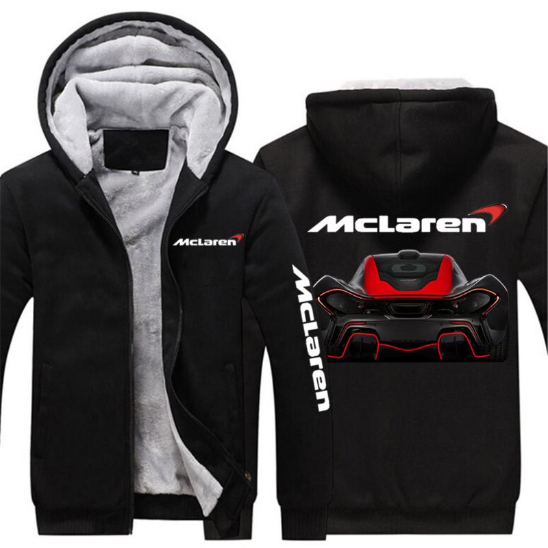 

Men' Hoodies & Sweatshirts McLaren Mens Zipper Hooded Warm Sportswear Print Thicken Outwear For Men