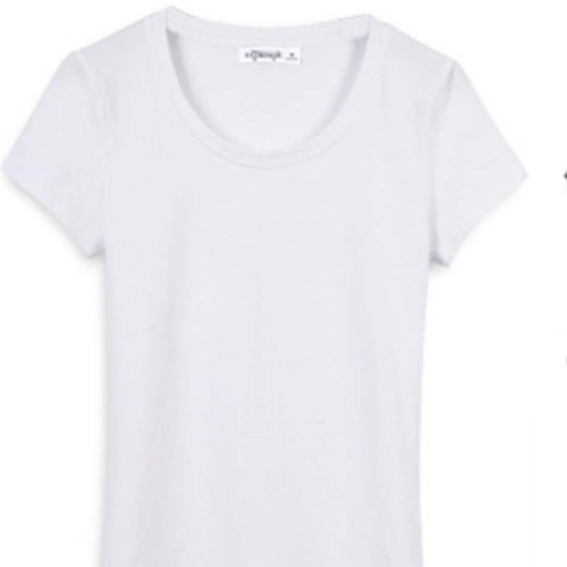 

No. 265 Women's High Quality Round Neck T-shirt Fashionable Comfortable Breathable Cotton Sports Casual Top, White