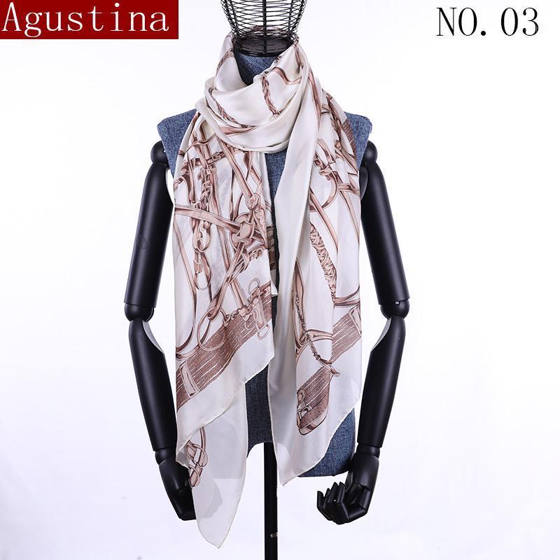 

100% Slik Fashion Luxurious Stripe Horse Print Scarf Summer For Womens Wrap Hijab Cape Scarves Long Stoles Scarfs Female Shawls, Blue;gray