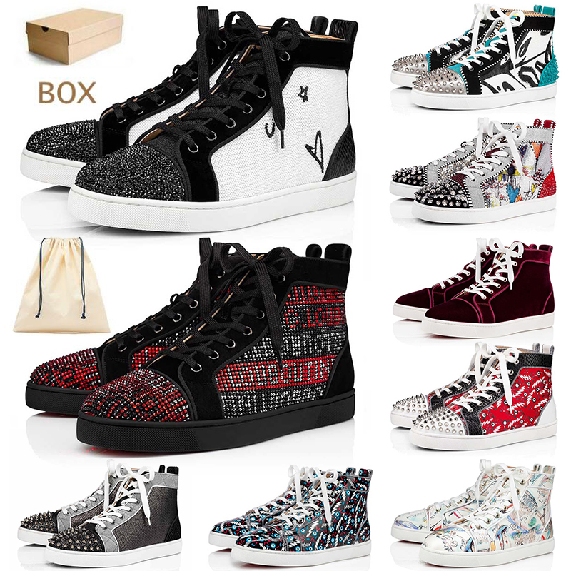 

With Box Red Bottoms Dress Shoes Men Big Size Us 13 Fashion Women Designer Sneakers Triple Black White Platform Bottom Loafers Spikes Luxurys Designers Trainers, #b20