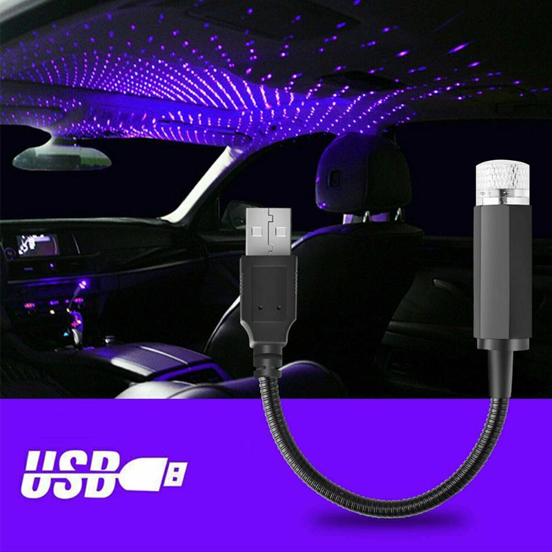 

Interior&External Lights 1PC Mini LED Car Roof Star Night Projector Light Interior Ambient Starry Sky USB Decorative