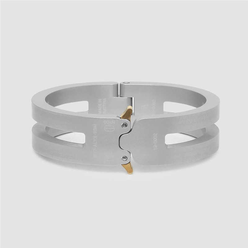 

20ss Latest Alyx Aluminium Alloy Bracelet Men Women High Street Unisex Couples Jewelry Bangles Alyx Accessorie Q0717