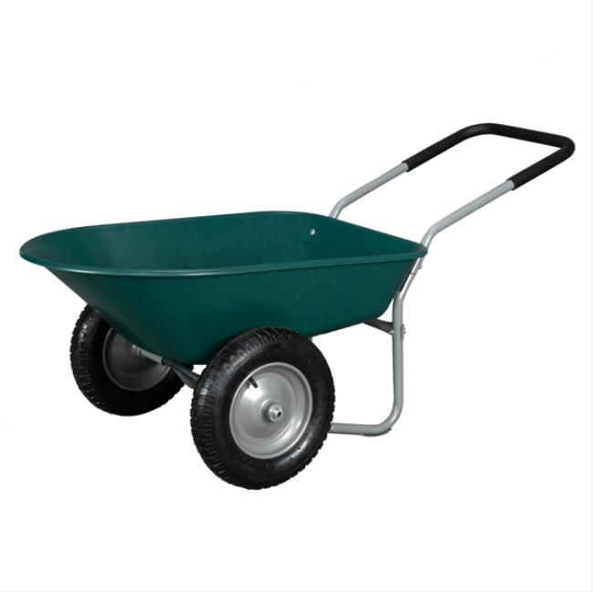 Garden Supplies 146*62*65cm Iron Wood Double Wheel Cart Patio, Lawn & Garden-image-743562585