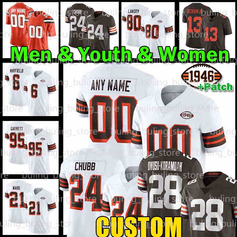 

Custom 20 Gregory Newsome II Football Jersey 21 Denzel Ward 19 Bernie Kosar Donovan Peoples-Jones 44 Sione Takitaki 90 Jadeveon Clowney Clay Matthews Jedrick Wills Jr, Custom women jersey+patch