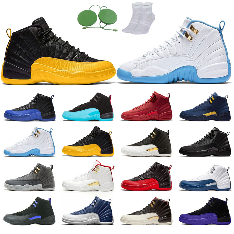 

12s man basketball shoes winterized wings University Gold Blue the master taxi reverse Sports o-black Michigan gym red gamma french FIBA Dark grey concord CNY stone, Black purple