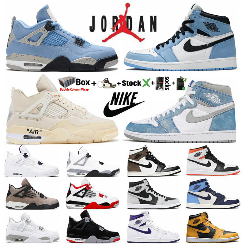 

Nike Air Jordan Retro 4 4s Mens Basketball Shoes University Blue Twist What The White Oreo Black Cat Bred Guava Ice Sail 1 1s Hyper Royal Obsidian UNC Designer Sneakers, Other colors contact us