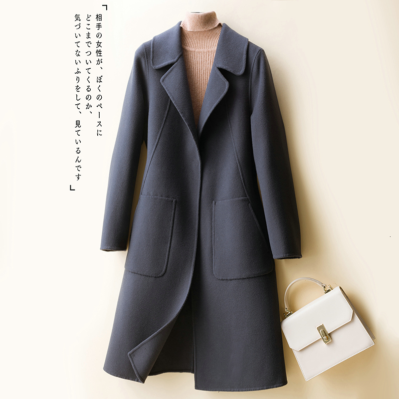 

2021 Autumn Winter Overcoat Women 100% Merino Wool Ladies Jacket Coats Thick Warm Cardigan Long Sleeve the New Fashion M9xy, Yellow