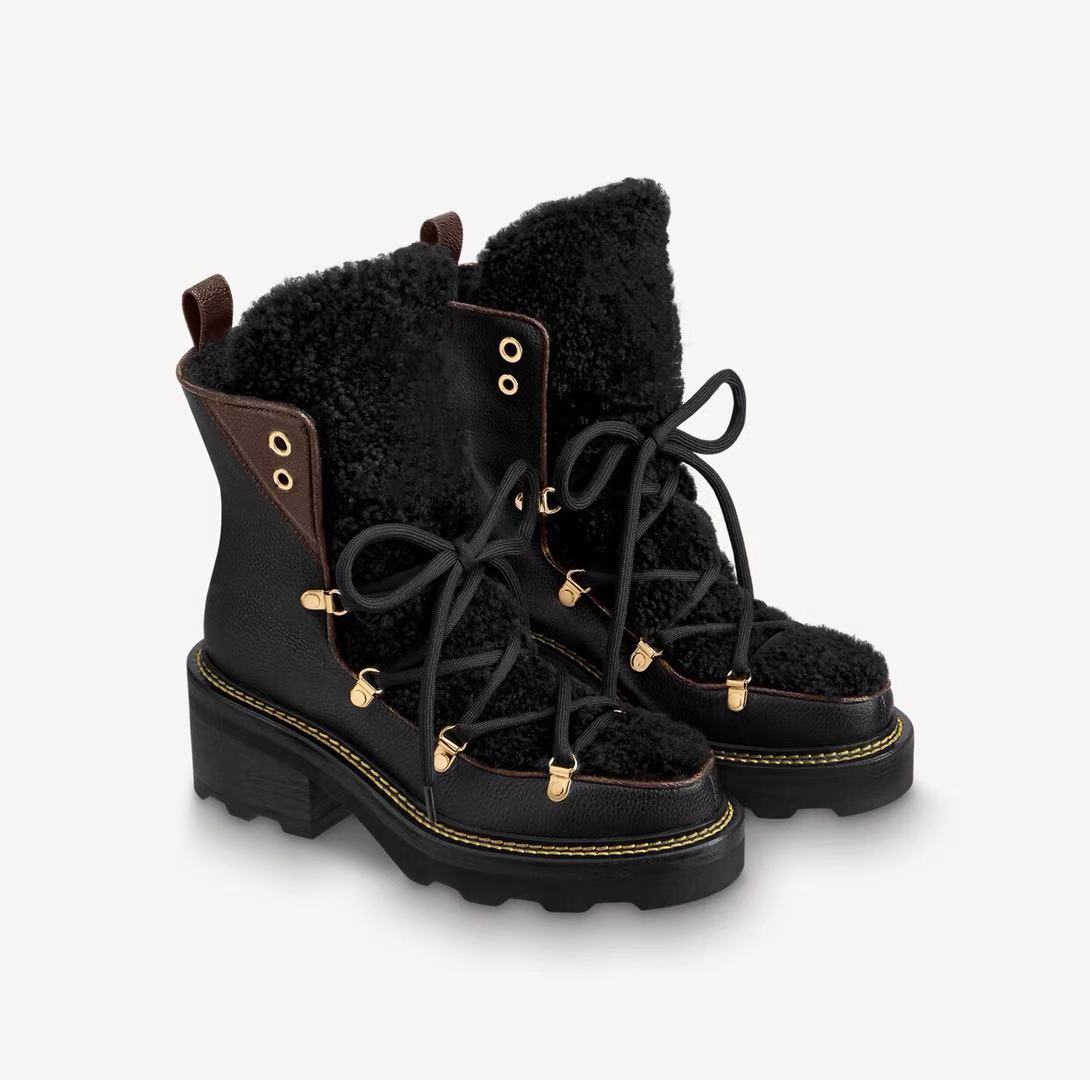 

Beauboury Ankle Boots Grain Leather Warm Wool Lining Women Winter Fashion Platform Boot, Extra shipping cost(not for sale)