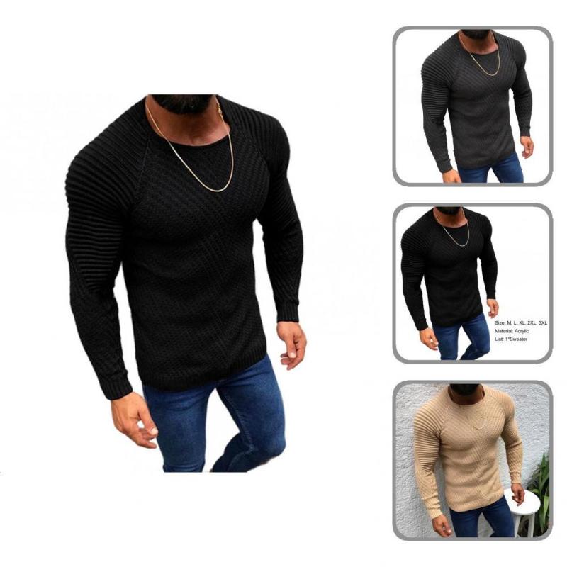 

Men's Sweaters Spring Sweater Fit Male Soft Simple Stylish Pullover, Black