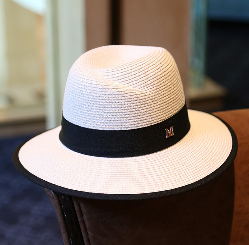 

French Summer Straw Hats Grass Braid Women's Sun Hats Outdoor Beach Travel Dress Up Must Wide Brim Designer Hats, Blue;gray