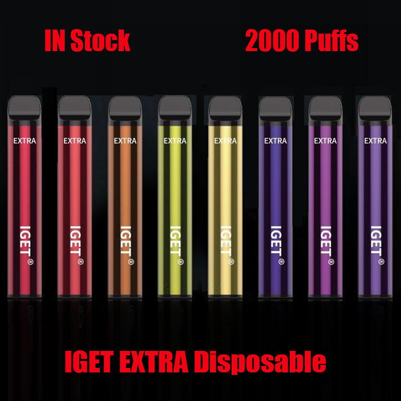 

Original IGET EXTRA Disposable E-cigarettes Pod Device Kit 2000 Puffs Battery 8ml Prefilled Cartridges Vape Stick Pen For SHION XXL Mega Plu