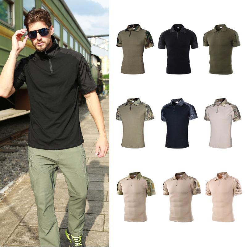 

Quick Dry Men Mountaineering T-Shirts Summer Short Sleeve Tee Tops Outdoor Tactical Combat Fitness Hiking Shirt, Black