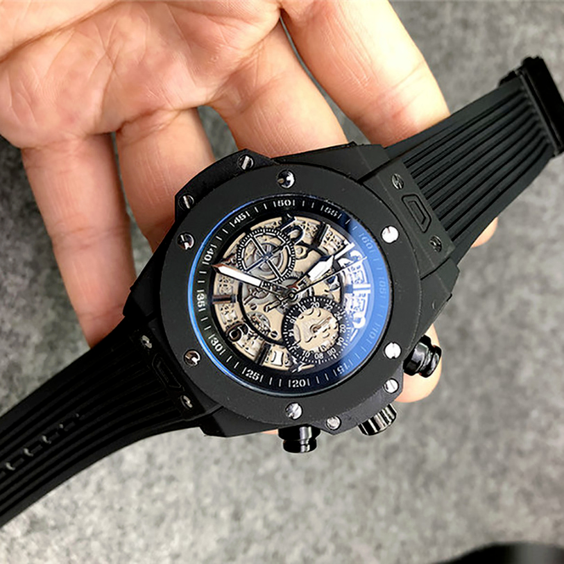 

4-4Men stopwatch wristwatch 40 mm quartz movement, date calendar all work dial leather strap watch men's outdoor sports business, 20