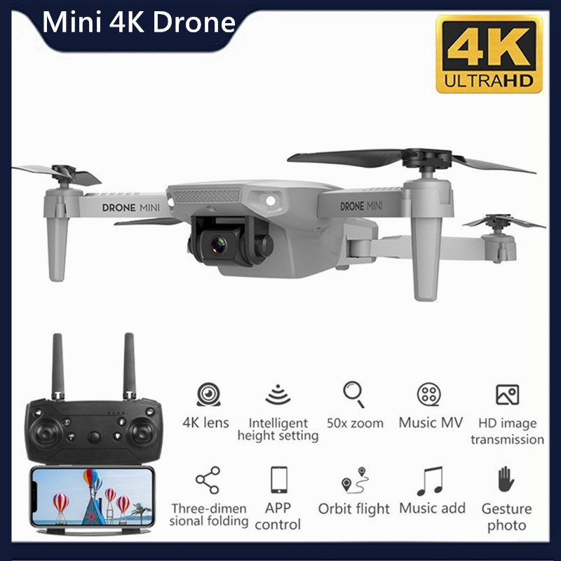 

30/ 500W RC Mini Drone 4K Wide-angle Camera Photography 2.4G WiFi Live Video Helicopter Foldable Quadcopter Dron RC Toys, White