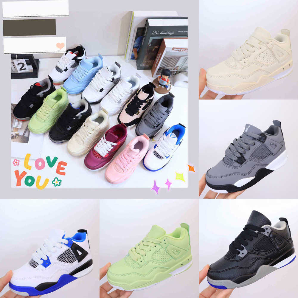 

High Jointly Signed OG 4s Kids Basketball shoes Chicago 4 Infant Boy Girl Sneaker Toddlers Fashion Baby Trainers Children footwear, Color 10