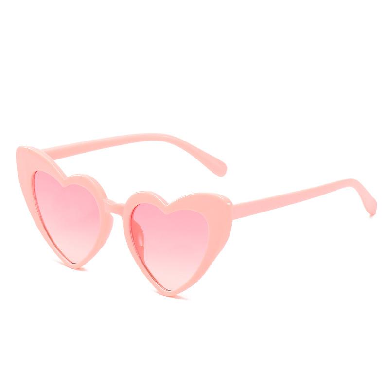 

Sunglasses Fashion Plastic Kids Cute Heart Shaped Red Black White Yellow Transparent Lens Frame Woman Outdoor Beach Spectacles, White;black