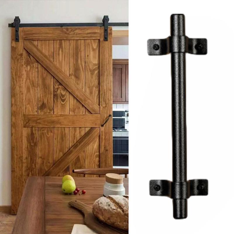 

Handles & Pulls 1pcs Carbon Steel Barn Door Handle Gate Pull Heavy Duty Wood Sliding Vintage Hardware