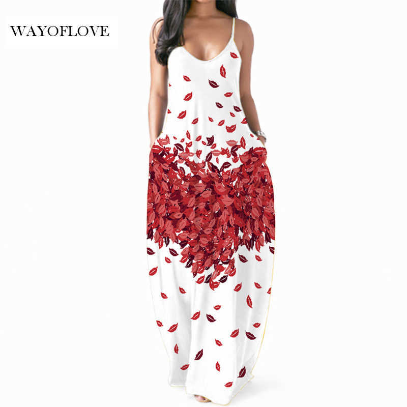 

WAYOFLOVE Lips Print White Sexy Dress Women Robe Casual Long Dresses Summer Sundresses Beach Party Dresses Girl Strap Dress 210602, Ddcq-3