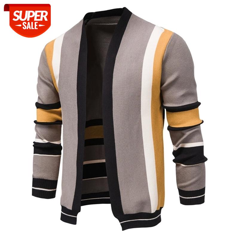 

2020 New Wool Colorful Matching Quality Cardigan Men Casual Knitted Slim Sweaters Men Fashion Warm Autumn Winter Men's Sweaters #kN3Y, White;black