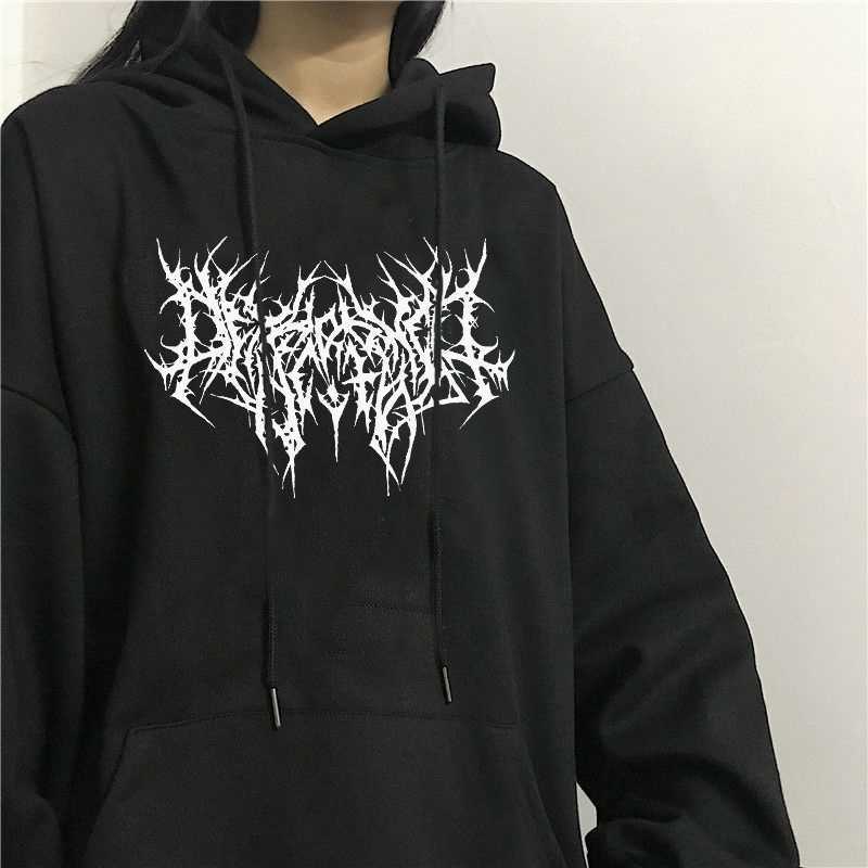 

Gothic Oversized Hoodie Long Mouwen Harajuku Sweatshirt Women Esthetic Hip Hop Vintage Friends Winter Clothing Femme Hoody Korean, White