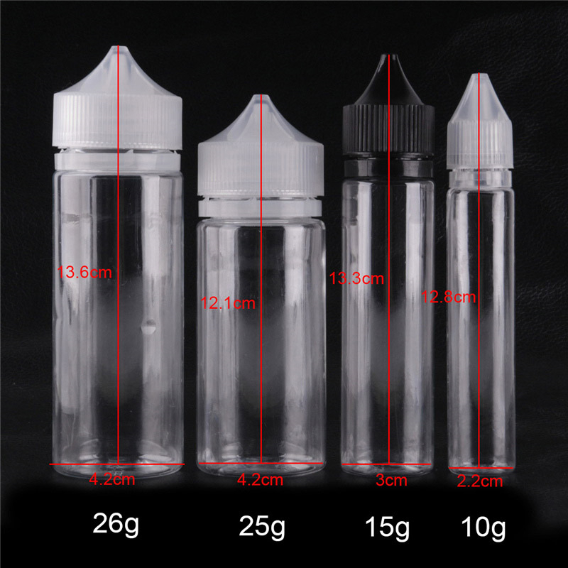 

wholesale Unicorn empty Bottles Pen Style E-Liquid Vape Juice Plastic PE Emptys Bottle have 30ml 60ml 100ml 120ml with big mouth caps