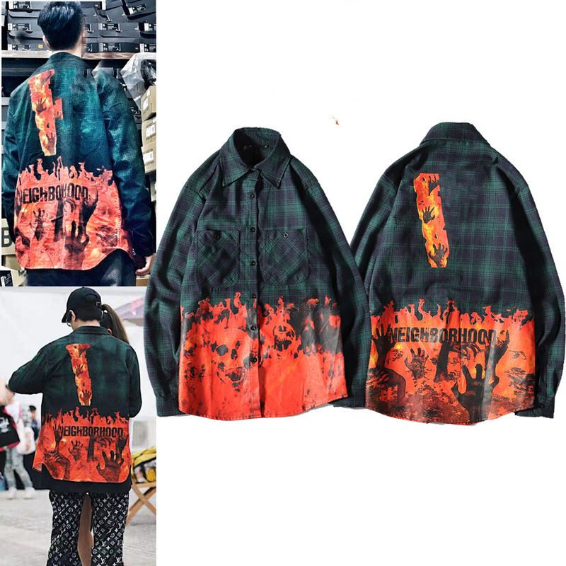 

2021 Men Shirts Women Long Sleeve High Quality Casual Shirts Letter Printed Hip Hop Style Clothes With Label Box, 1 pcs buttons
