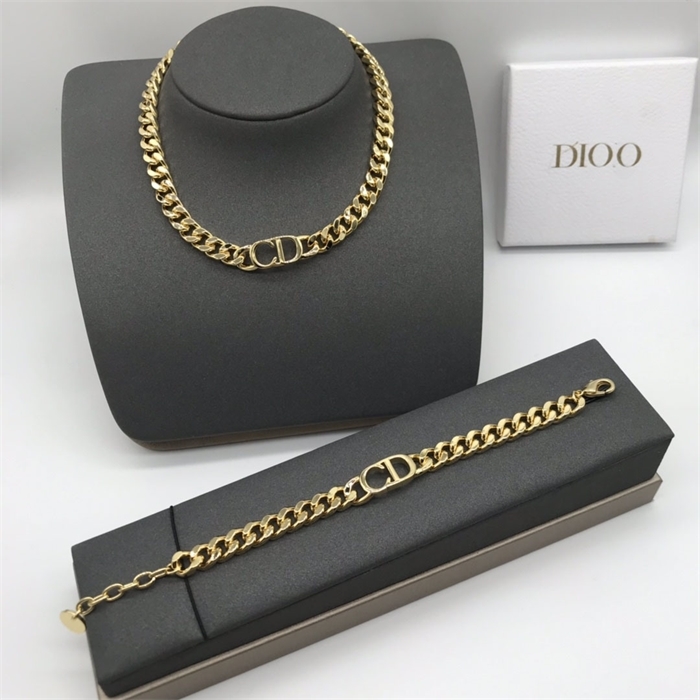 

D home / Dijia classic electroplating 18K Gold CD letter necklace, the same fashionable geometric bracelet for female bloggers2, Silver