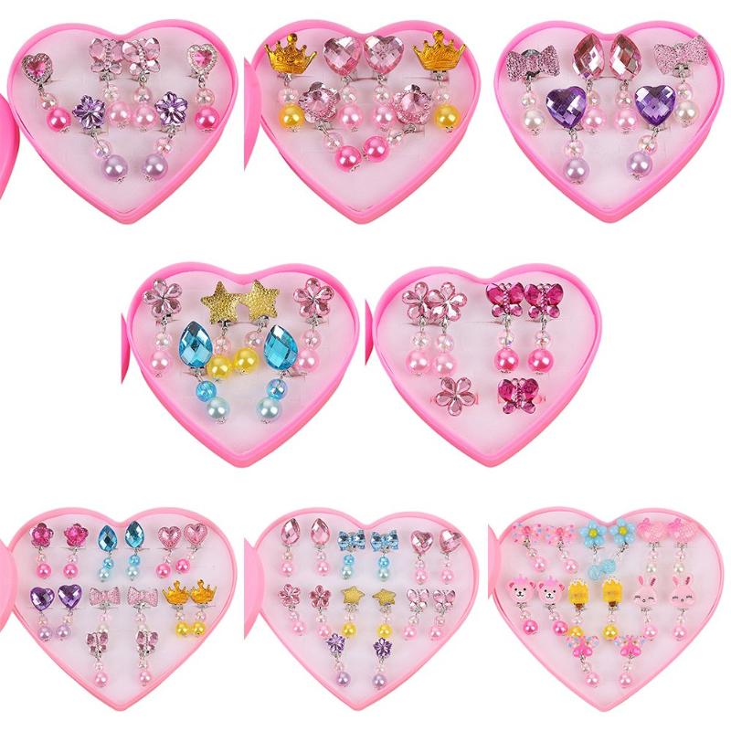 

Dangle & Chandelier 7Pcs/lot Mixed Styles Lot Ovely Cartoon Children Jewelry Baby Girl Earrings Kids Ear Clip On Pierced Alloy Painless